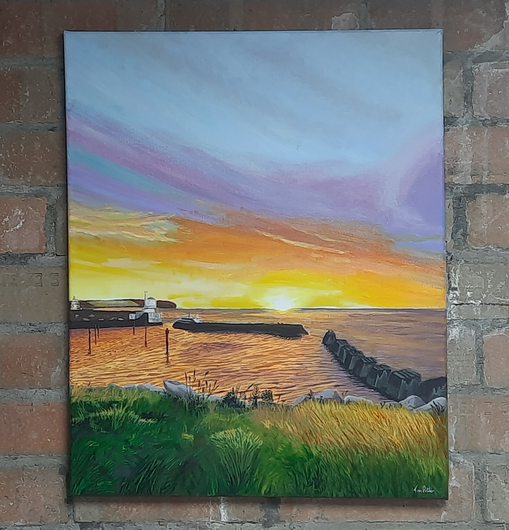 Painting of Arbroath Harbour Sunset