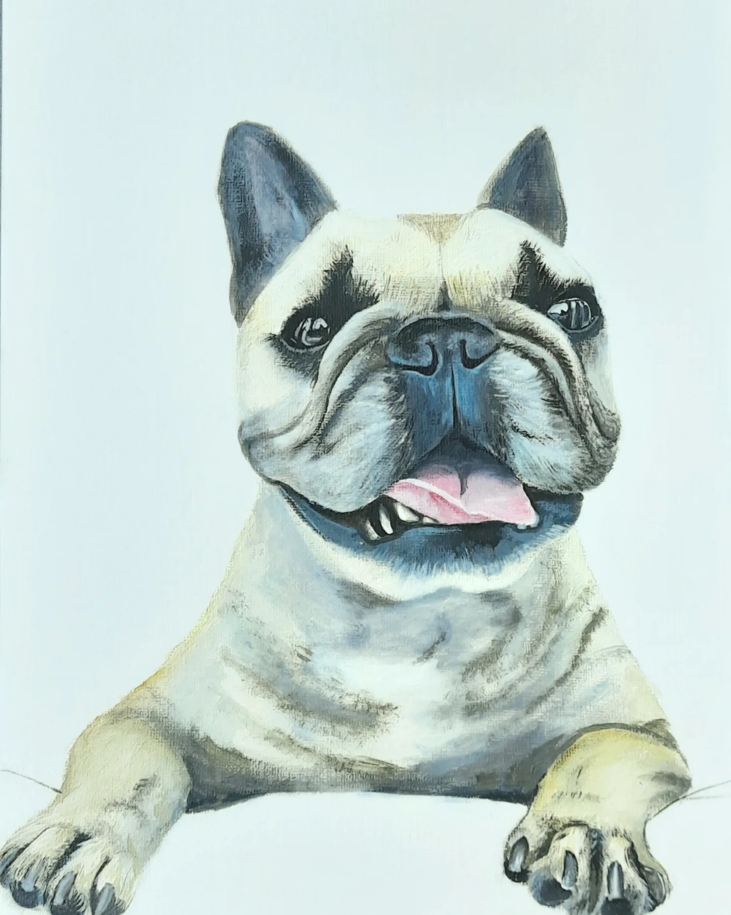Acrlic portrait of French Bulldog Mr Ron